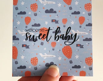 Welcome Baby Mini Card {Fly Boy}