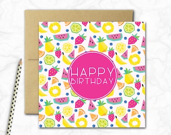 Tutti Fruitti Mini Birthday Card