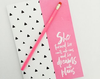 Notebook and Pencil - DREAMS INTO PLANS