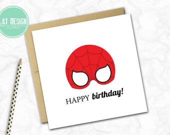 Birthday Card {Spiderman Mask}