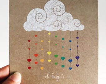 Oh Baby Card {RAINBOW DROPS}