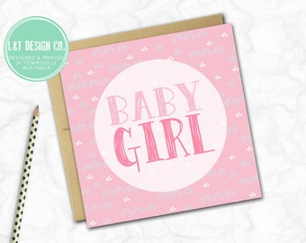 Pretty Pink New Baby Girl Card
