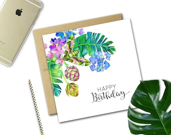 Birthday Card {TROPICAL BLOOMS}