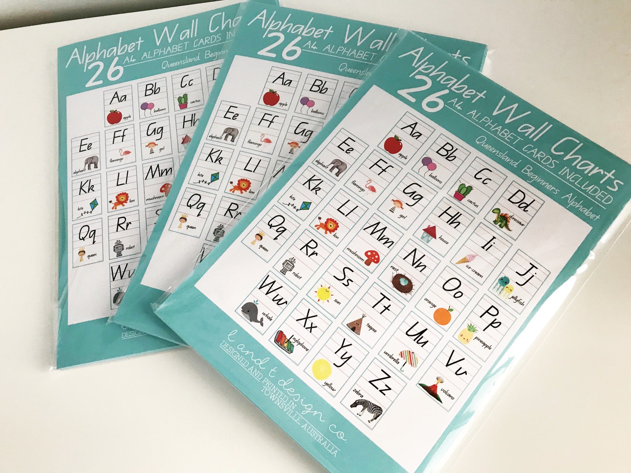 alphabet wall charts print