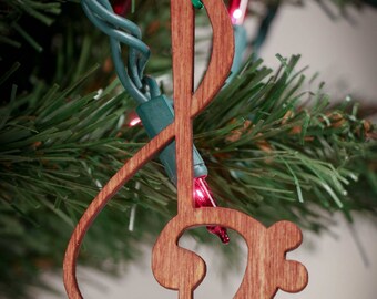 Violinschlüssel Weihnachtsverzierung, Laser-Schnitt-Holz-Musikdekor, Musiklehrer-Geschenk, Geschenk für Musiker, Chor-Andenken