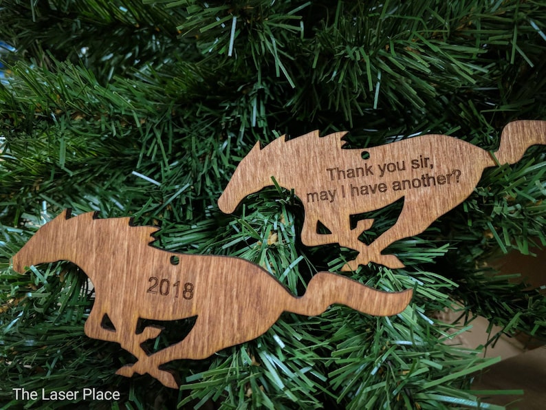 Mustang Horse Wood Christmas Ornament CHR100