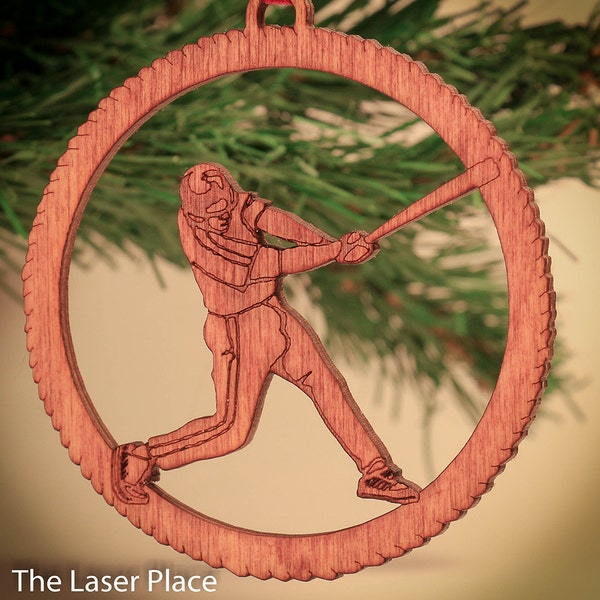 Baseball Wood Laser Cut Christmas Ornament AC100