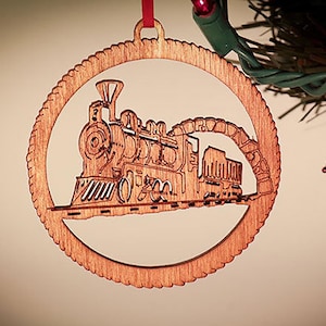 Train Laser Cut Wood Christmas Ornament