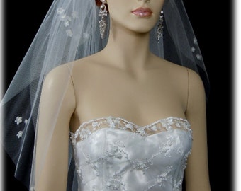 2 Tier 25"x30"x72" White or Ivory Cut Edge veil / veils | 2 layer bridal veil | wedding veil