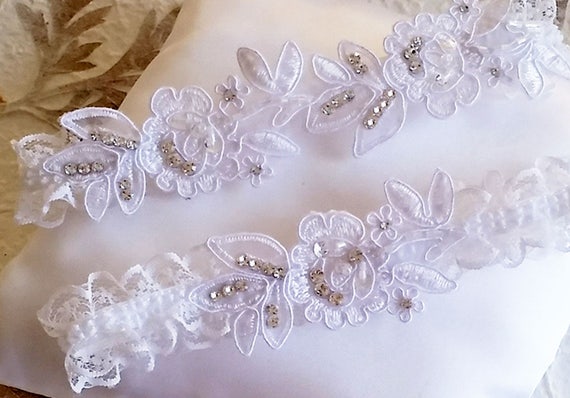 GarterWedding Garter SetBridal GarterBridal GarterWhite | Etsy