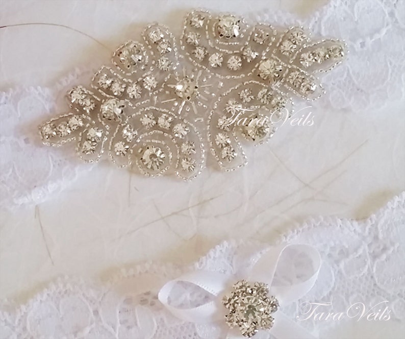 Wedding garter set Bridal garter set Rhinestone Garter wedding white garters bridal white garter lace garter Vintage Garter
