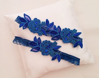 Wedding Garter Set,Bridal Garter,Bridal Garter, Royal Blue Garter,Wedding Garter Royal Blue,Lace Garter, Garter , garter set Royal Blue