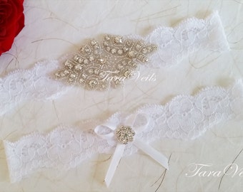 Garter,Wedding garter set / Bridal garter set / Rhinestone Garter/ wedding white garters / bridal white garter/ lace garter / Vintage Garter