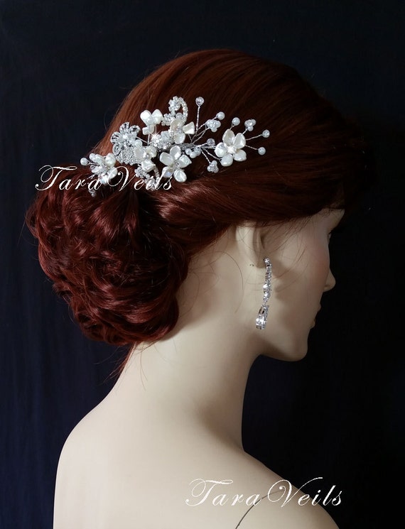 Silver Tone Crystal Comb,bridal Comb,bridal Comb Crystal  display picture 1