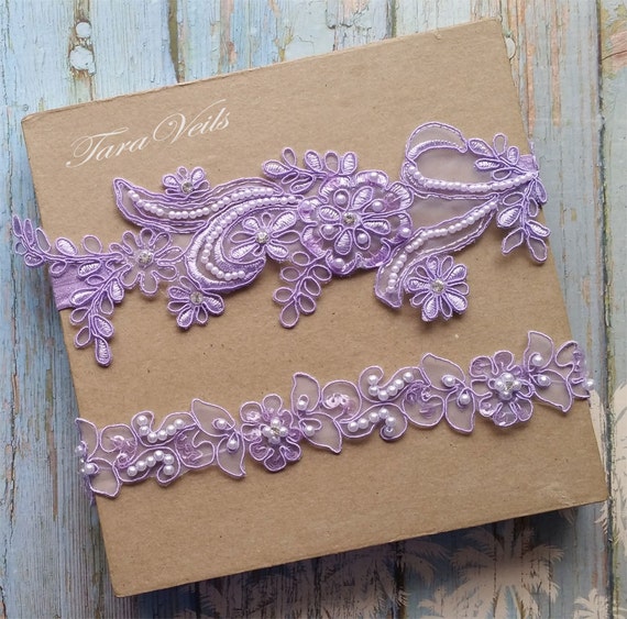 Garter,Wedding garter set, Lavender Garter, Rhinestone Lavender Garter, Bridal garters lavender,bridal garter,Floral lace garter,Garter Set