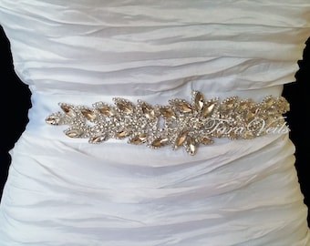 Rhinestone sash,Silver Tone Wedding Sash, Wedding Belt,Sash, Bridal Sash, Beaded Sash, Rhinestone Wedding Sash, Wedding Sash