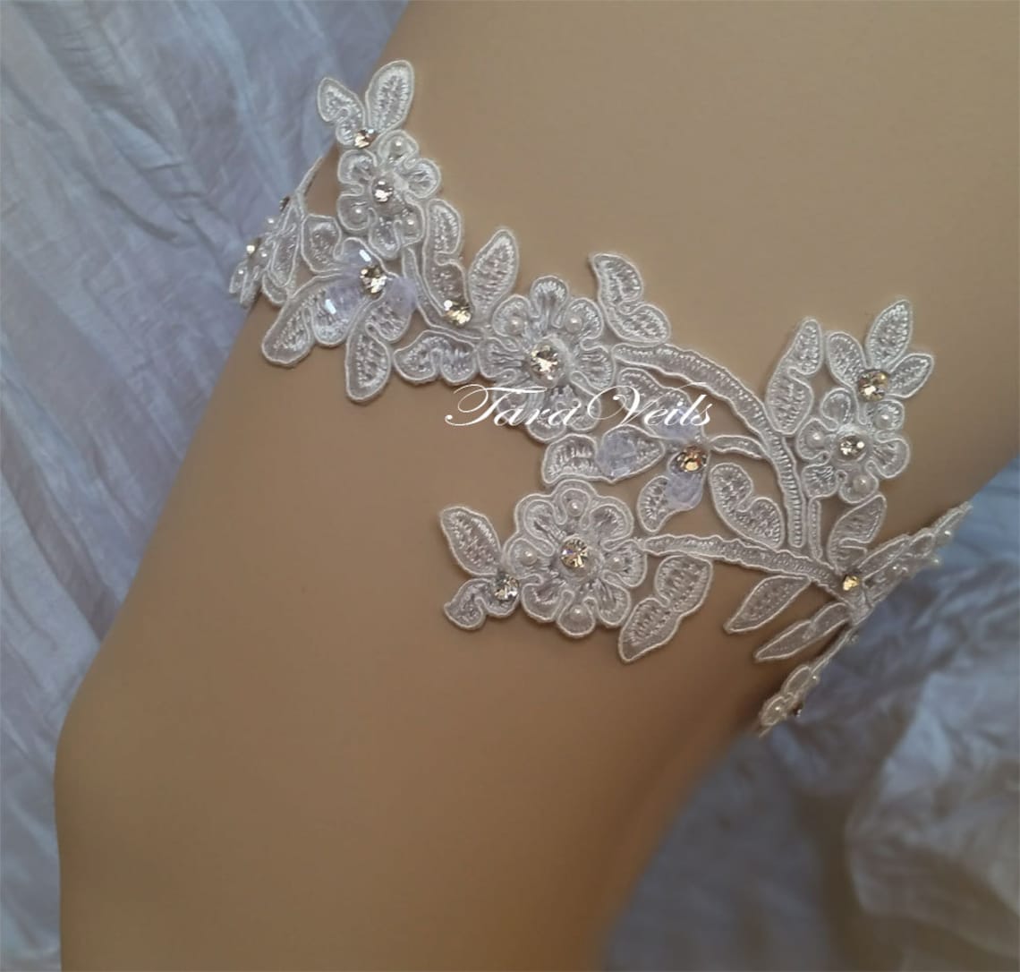 Wedding Garter Bridal Garter Set off White Garter Wedding Etsy