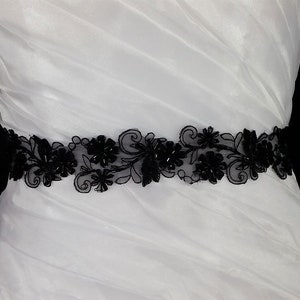 black beaded belt for wedding dress EBC Bridal Belt BL19