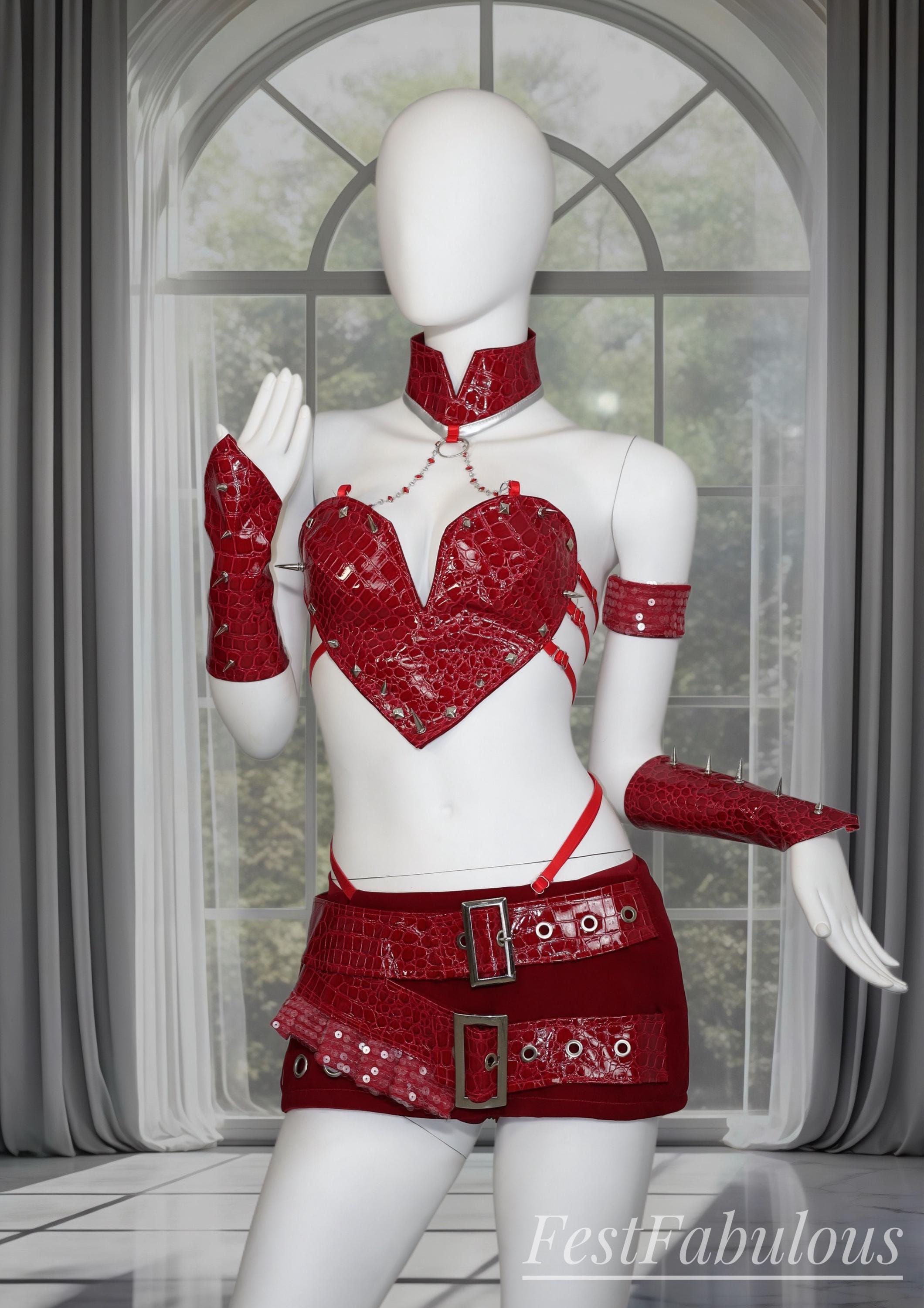 Custom Red Queen Rave Outfit: Handmade Festival Dancewear - Etsy