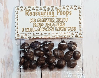 Reassuring Poops, For the person who needs to be reassured. Chocolate Gift, Funny Novelty Gift, Stocking Stuffer White Elephant Secret Santa