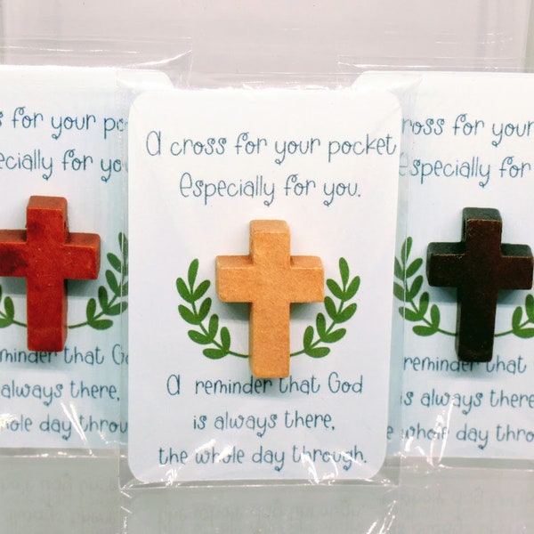 Taschenkreuz mit Karte: Gott ist immer bei dir; Religiöses Geschenk, Taufgeschenk, christliche Freundschaft, Wichtelmann, Strumpffüller, Jesus