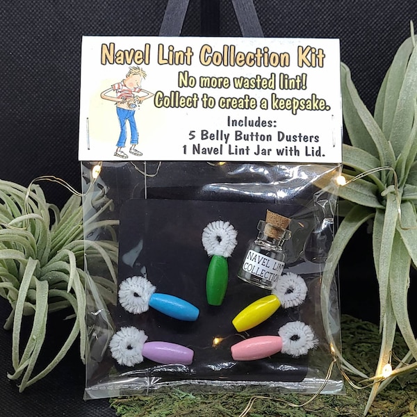 Navel Lint Collection Kit, Belly Button Brushes; Party Favor, Gag, Prank, Funny Novelty Gift, Stocking Stuffer, White Elephant, Secret Santa