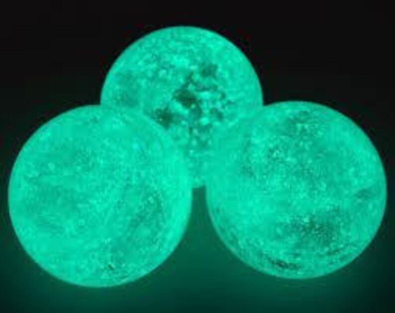 20 Glow in the Dark White Luminous Lamp Work Round Glass Beads Etsy