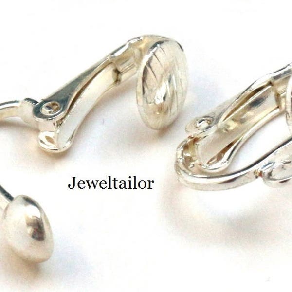 VENTE ! 4-20 accessoires de boucles d'oreilles à clip sans nickel, plaqués argent brillant, convertisseurs 16 mm ~ L'essentiel pour la fabrication de bijoux