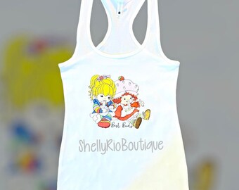 Cannibis Tank Top, Marijuana Tank, Rainbow Brite, Strawberry Shortcake Shirt