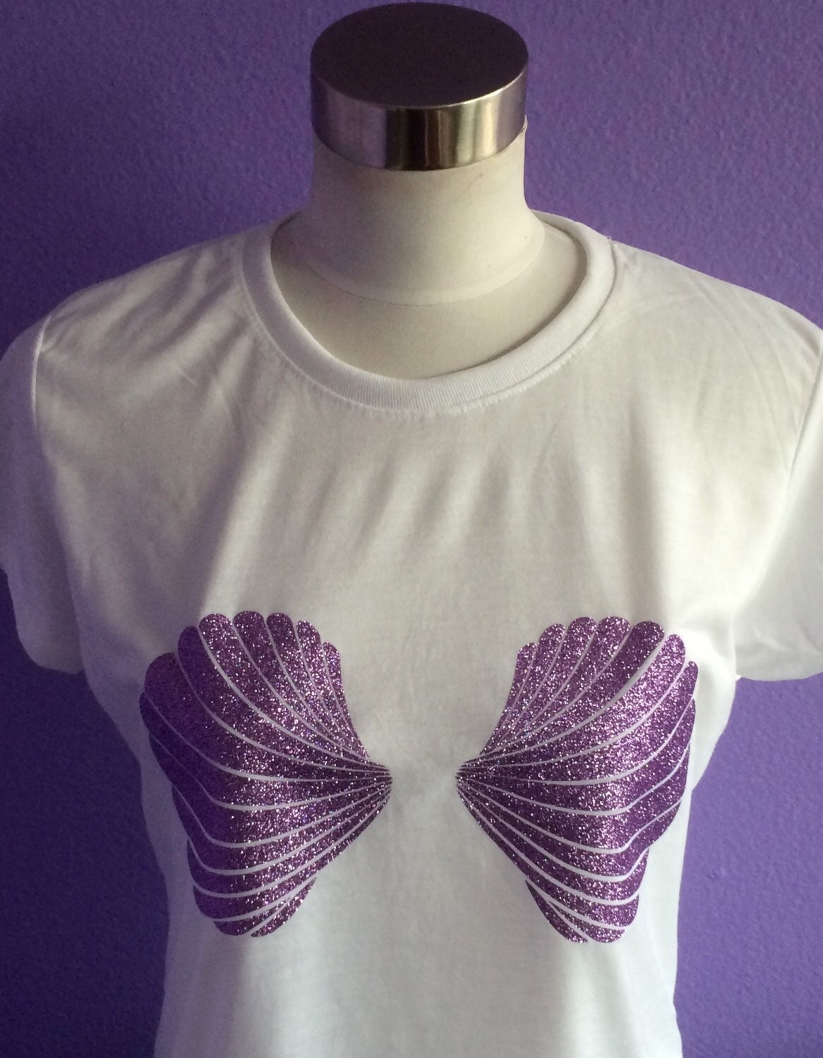 DIY Mermaid Shirt Mermaid Seashell Bra Glitter & Holographic Vinyl