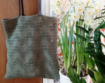 1 x pattern crochet marketbag zigzag