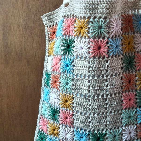 Sac floral vintage motif au crochet