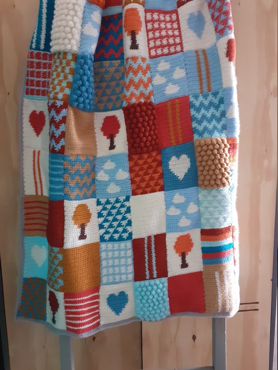 かぎ針編みのパッチワークブランケット - Etsy 日本