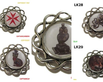 Gothic Anstecknadel, Anstecknadel Malteserkreuz, Fuchs, Krake / Oktopus, Eule, Katze #LK20, 26-29