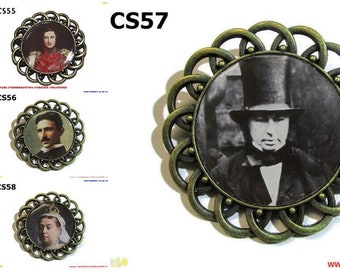 Steampunk Historical Figures Pin Badge: Prince Albert, Tesla, Brunel