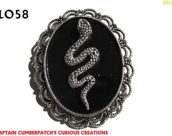 Steampunk Schlange Anstecker, Silber-Brosche mit Schlange, Kreuzotter #LO58