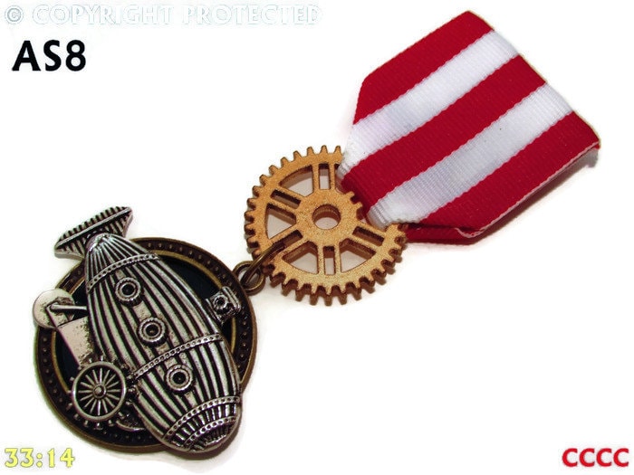 Spilla Steampunk Dirigibile Zeppelin – Argento – Captain Cumberpatch's Creations