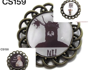 Steampunk pin badge brooch steampunk Monty Python Knights Ni, gumby on a bronze backing #CS157-9