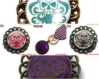 Spilla, medaglia e distintivi steampunk con teschio e fiamme #MEE48 CS73-75/144