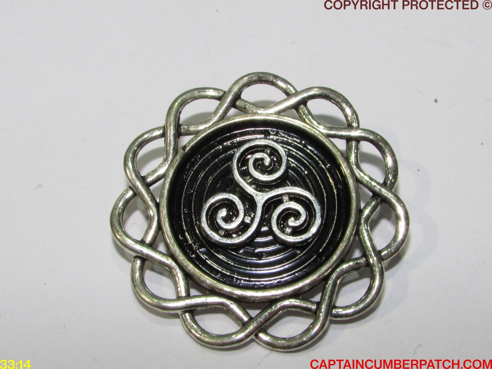 Steampunk Gothic Cross Brooch Pin - Silver Pentagram Pentacle Design, Handmade In UK (#GC18)