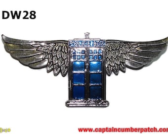 Steampunk pin badge brooch silver police box #DW28