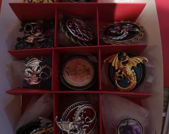 advent calendar of 12 dragon costume accessories brooches #ADV004