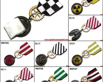 Steampunk Biohazard Brooch: Handmade Costume Medal