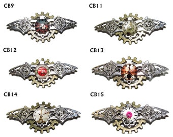 Steampunk brooch badge pin owl wings skull & crossbones pirate Harry Potter 