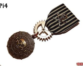 Broche insignia Steampunk, medalla de bronce de Piratas del Caribe #MPi04