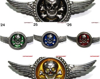 Steampunk-Anstecker Brosche silber geschwärzt mit gekreuzten Knochen #SW23-27