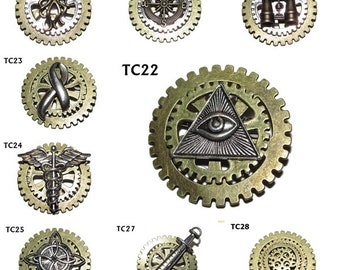 Broche Steampunk: Pulpo, Brújula, Illuminati y más