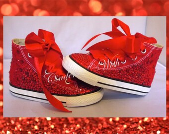 ruby red sparkle converse