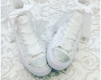 white sparkle converse womens