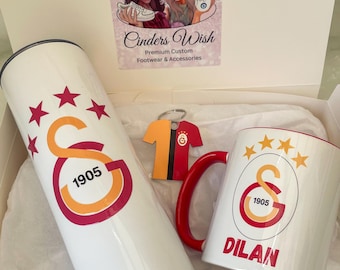 Mens football team gift set / Any team Football Insulated water bottle / Galatasaray, Fenerbahçe, Beşiktaş / Mug, Tumbler, keyring/holiday